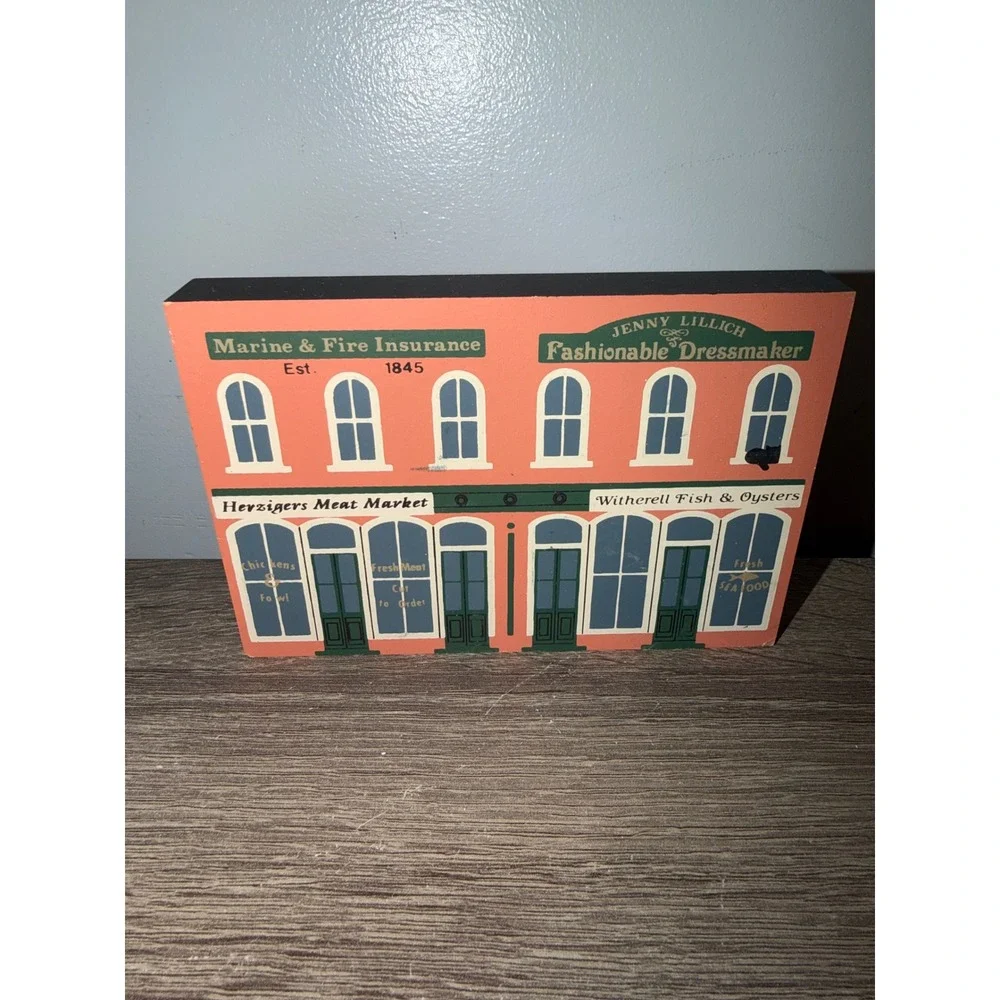 Vintage 1988 Cat's Meow Village Series VI Fish Meat Market Political Decor